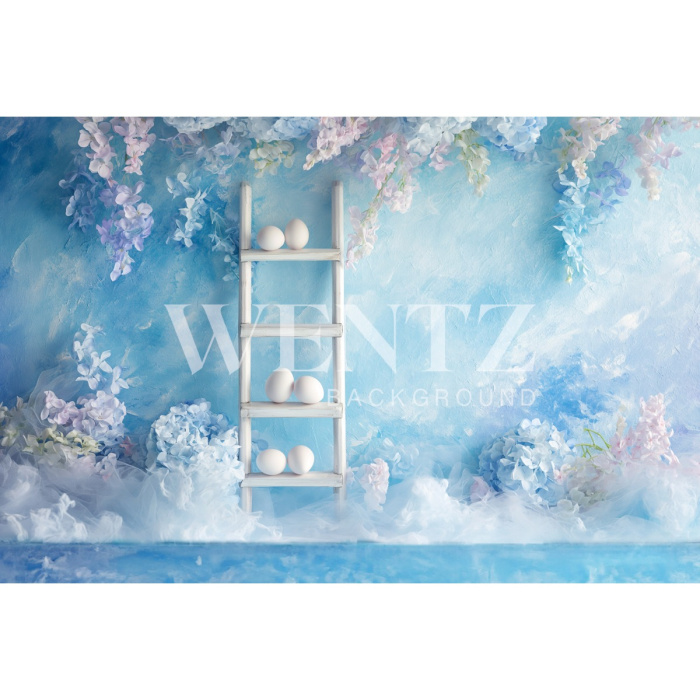Fundo Fotográfico em Tecido Cenário de Páscoa Azul / Backdrop 5632