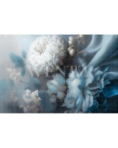 Fundo Fotográfico em Tecido Floral Azul / Backdrop 2904