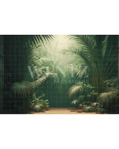 Fundo Fotográfico em Tecido Nature Cenário Verde com Plantas / Backdrop 2980