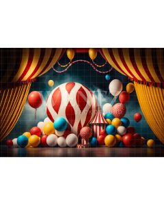 Fundo Fotográfico em Tecido Smash the Cake Circo com Balões / Backdrop 3013