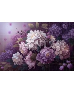 Fundo Fotográfico em Tecido Floral Fine Art Lilás / Backdrop 3025