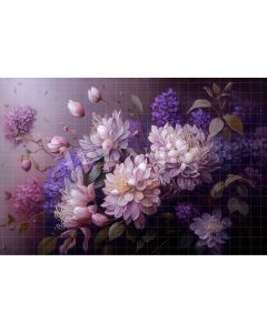 Fundo Fotográfico em Tecido Floral Fine Art Lilás / Backdrop 3026