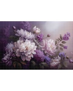Fundo Fotográfico em Tecido Floral Fine Art Lilás / Backdrop 3027