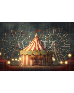 Fundo Fotográfico em Tecido Tenda do Circo e Roda Gigante / Backdrop 3060