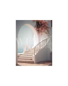 Fundo Fotográfico em Tecido Nature Cenário com Escadaria Branca / Backdrop 3061
