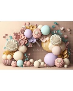 Fundo Fotográfico em Tecido Smash the Cake Floral Candy Color / Backdrop 3098