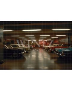 Fundo Fotográfico em Tecido Garagem com Carro Antigo / Backdrop 3266
