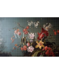 Fundo Fotográfico em Tecido Orquídeas Coloridas / Backdrop 3559
