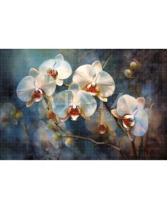 Fundo Fotográfico em Tecido Orquídeas Brancas / Backdrop 3563