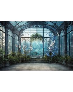 Fundo Fotográfico em Tecido Estufa de Orquídeas Azuis / Backdrop 3631