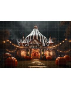 Fundo Fotográfico em Tecido Circo de Halloween / Backdrop 3690