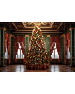 Fundo Fotográfico em Tecido Árvore de Natal Luxuosa / Backdrop 3946