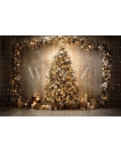 Fundo Fotográfico em Tecido Árvore de Natal Dourada / Backdrop 4013