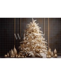 Fundo Fotográfico em Tecido Árvore de Natal Dourada / Backdrop 4014
