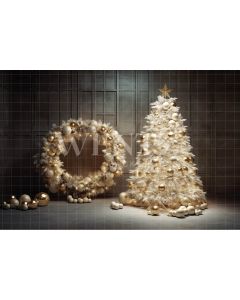 Fundo Fotográfico em Tecido Árvore de Natal Dourada / Backdrop 4050