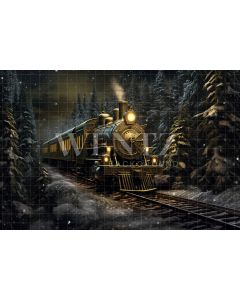Fundo Fotográfico em Tecido Trem de Natal / Backdrop 4265
