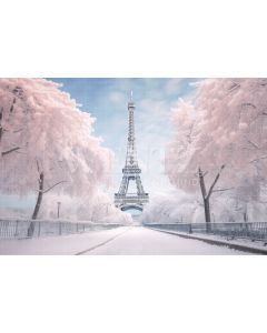 Fundo Fotográfico em Tecido Inverno em Paris / Backdrop 4396