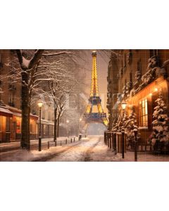 Fundo Fotográfico em Tecido Inverno em Paris / Backdrop 4403