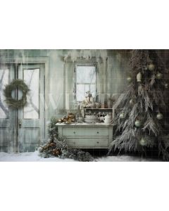 Fundo Fotográfico em Tecido Cenário de Natal Vintage / Backdrop 4610