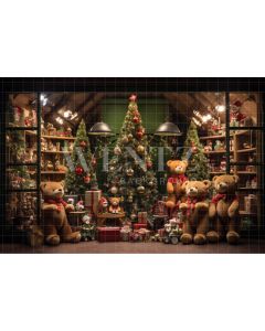 Fundo Fotográfico em Tecido Loja de Brinquedos de Natal / Backdrop 4626