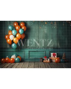 Fundo Fotográfico em Tecido Sala com Balões e Presentes / Backdrop 4883