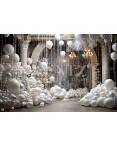 Fundo Fotográfico em Tecido Cenário Ano Novo com Balões / Backdrop 4987