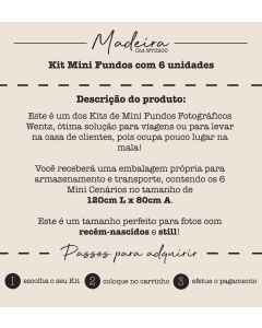 Kit Mini Fundos Fotográficos Madeira Wentz | WTZ200