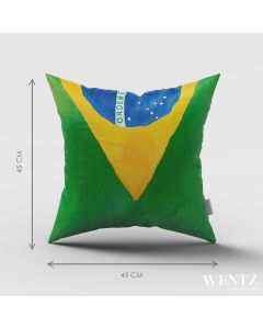 Capa de Almofada Copa do Mundo de Futebol Bandeira do Brasil - 45 x 45 / WA40