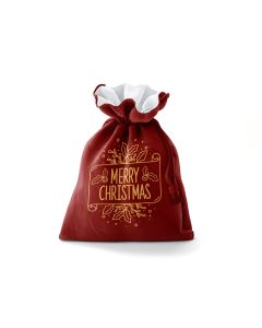 Saco Decorativo de Natal Feliz Natal com Cordão / WS20