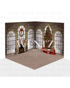 Fundo Fotográfico em Tecido Cenário Sala de Natal 3D / WTZ144