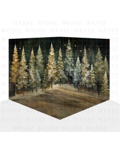 Fundo Fotográfico em Tecido Cenário Floresta de Natal 3D / WTZ171