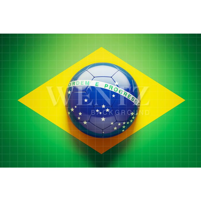 Fundo Fotográfico em Tecido Copa do Mundo de Futebol Bandeira do Brasil / Backdrop 2538