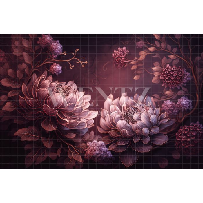 Fundo Fotográfico em Tecido Floral Fine Art Tons de Lilás / Backdrop 3023
