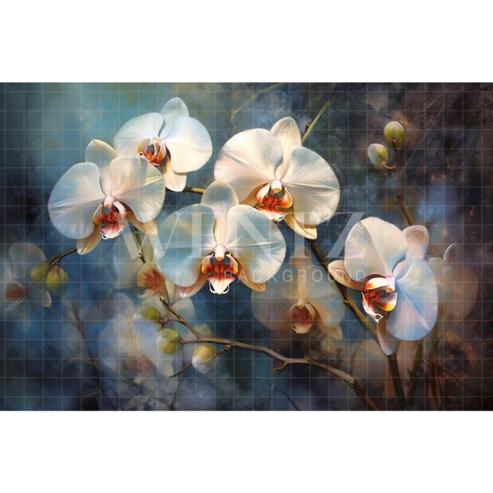 Fundo Fotográfico em Tecido Orquídeas Brancas / Backdrop 3563
