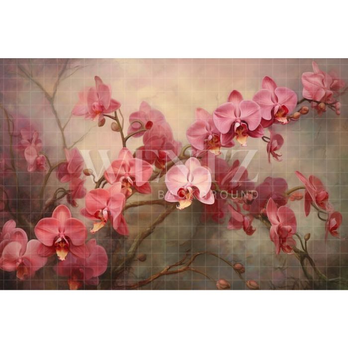 Fundo Fotográfico em Tecido Orquídeas Rosa / Backdrop 3564