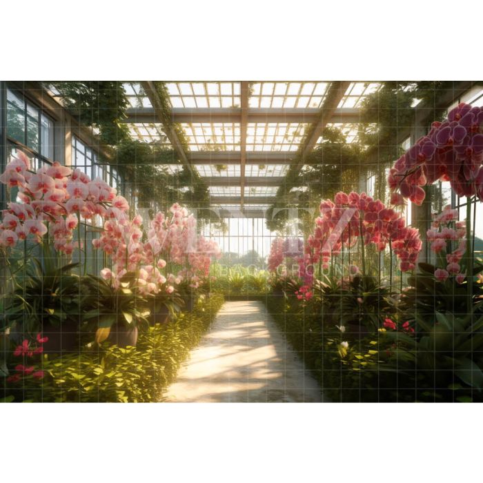 Fundo Fotográfico em Tecido Estufa de Orquídeas Rosa / Backdrop 3653