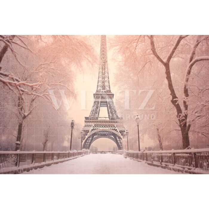 Fundo Fotográfico em Tecido Inverno em Paris / Backdrop 4385