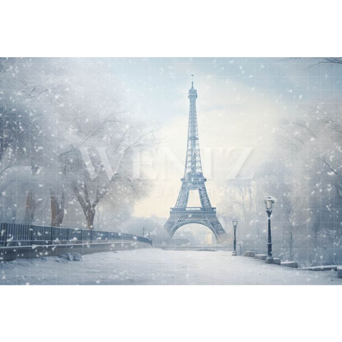Fundo Fotográfico em Tecido Inverno em Paris / Backdrop 4395