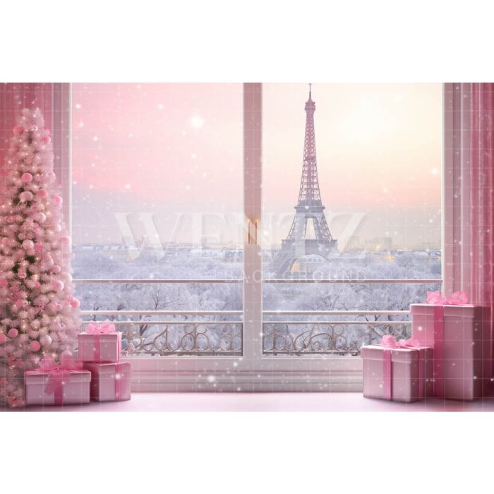 Fundo Fotográfico em Tecido Natal em Paris / Backdrop 4483