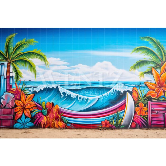 Fundo Fotográfico em Tecido Praia Grafite / Backdrop 5013