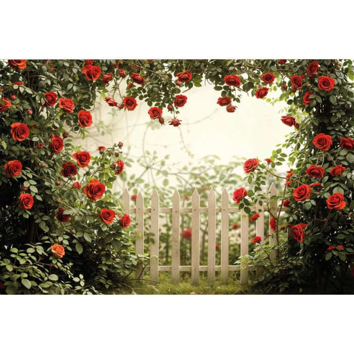 Fundo Fotográfico em Tecido Dia dos Namorados Jardim com Flores 2024 / Backdrop 5991