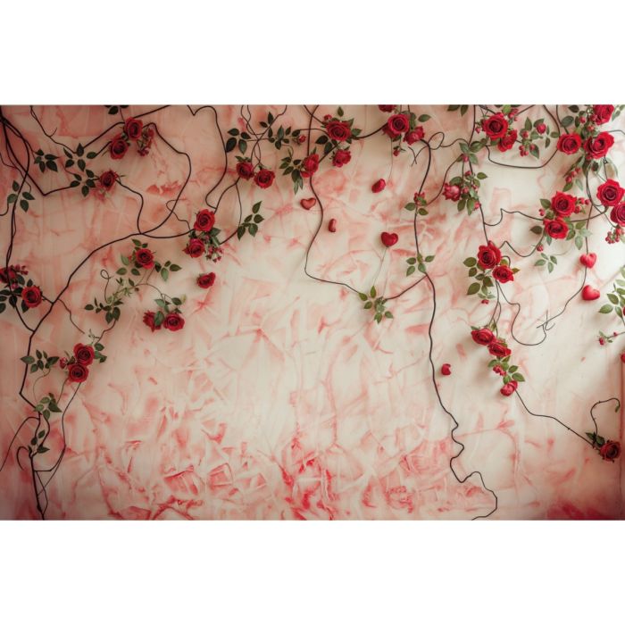Fundo Fotográfico em Tecido Dia dos Namorados com Flores 2024 / Backdrop 6028
