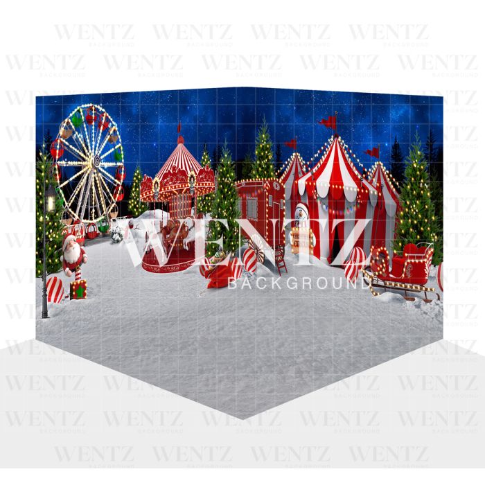 Fundo Fotográfico em Tecido Cenário Circo de Natal 3D / WTZ141