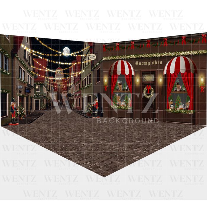 Fundo Fotográfico em Tecido Cenário Vila de Natal 3D / Backdrop WTZ150