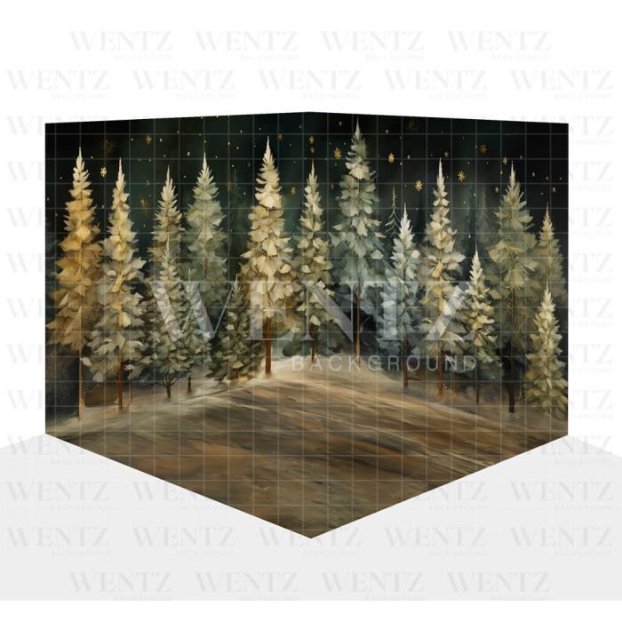 Fundo Fotográfico em Tecido Cenário Floresta de Natal 3D / WTZ171