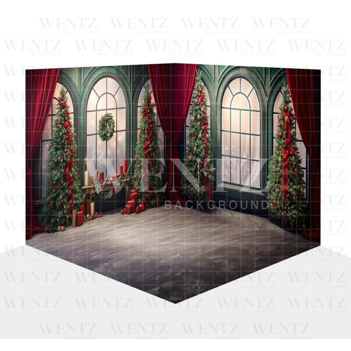 Fundo Fotográfico em Tecido Cenário Sala de Natal 3D / WTZ180