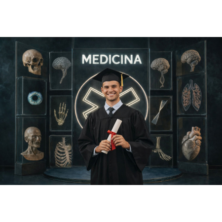 Fundo Fotográfico em Tecido Formatura Medicina / Backdrop 7831