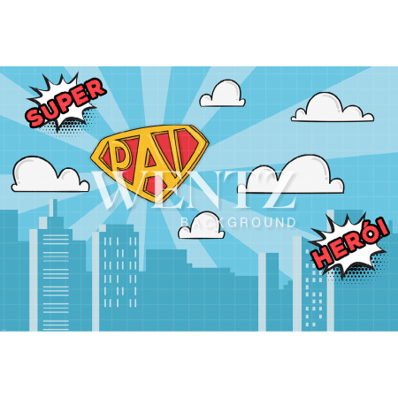 Fundo Fotográfico em Tecido Pai Super Herói / Backdrop 1844