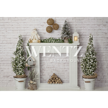 Fundo Fotográfico Tecido Lareira de Natal / Backdrop 1942