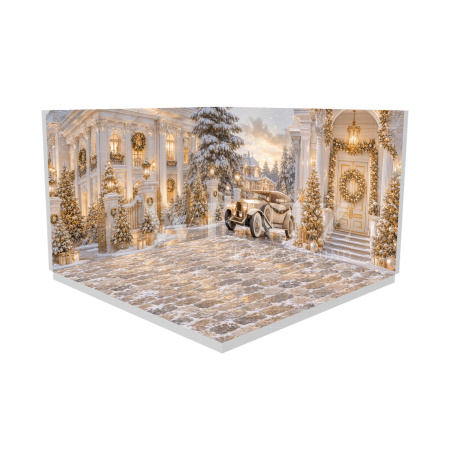 Fundo Fotográfico em Tecido Cenário Vila de Natal 3D / WTZ204